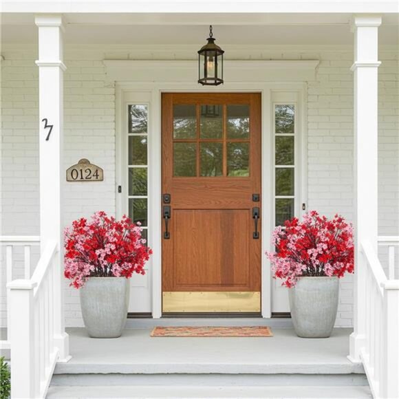 New 8Pcs Babys Breath Fake Artificial Flowers, Real Touch Red Pink Mix and Match - Picture 4 of 7